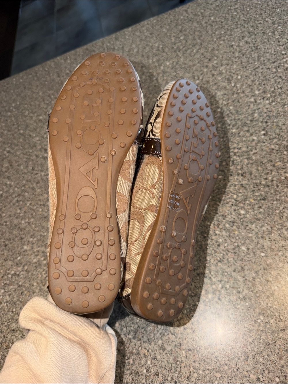 Coach Brown Signature Canvas Loafers with Dark Brown Trim - Picture 3 of 5
